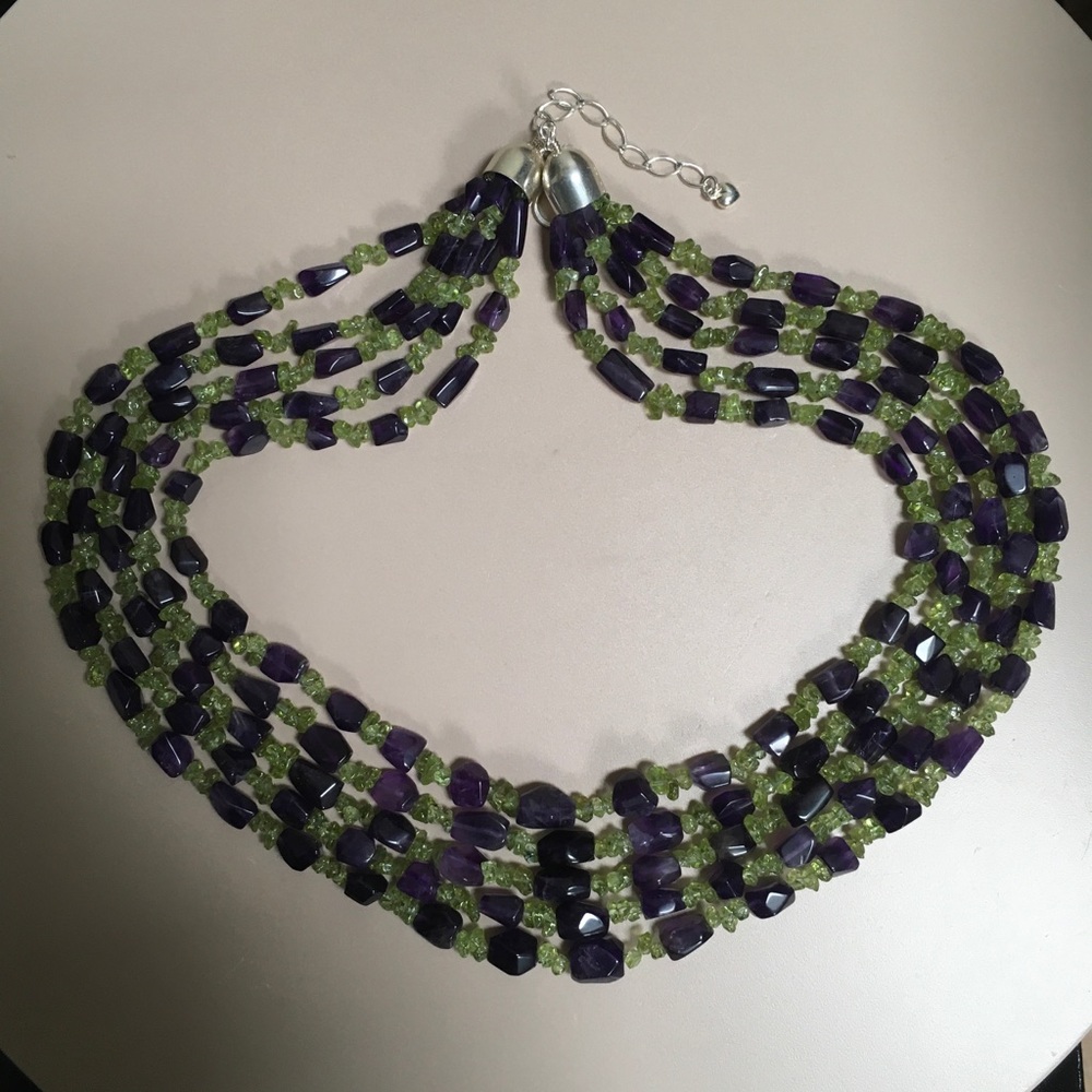 Jay King Amethyst & Peridot Multi-Strand Necklace